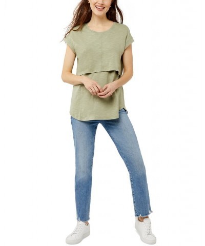 Lift-Up Nursing T-Shirt Leaf $27.54 Tops