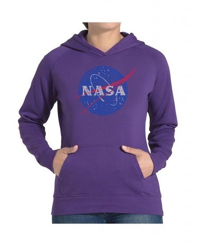 Women's Word Art Hooded Sweatshirt -Nasa's Most Notable Missions Black $25.20 Sweatshirts