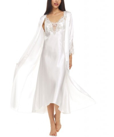 Stella Satin Venise Trim Robe Ivory $15.62 Sleepwear