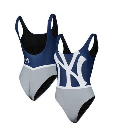 Women's Navy New York Yankees Team One-Piece Bathing Suit Navy $27.95 Swimsuits