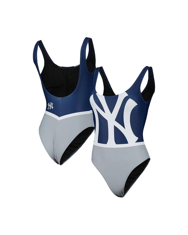 Women's Navy New York Yankees Team One-Piece Bathing Suit Navy $27.95 Swimsuits