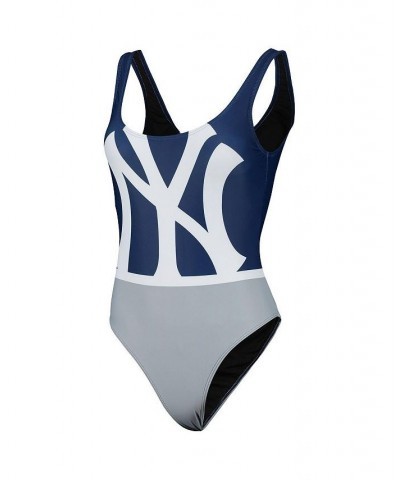 Women's Navy New York Yankees Team One-Piece Bathing Suit Navy $27.95 Swimsuits