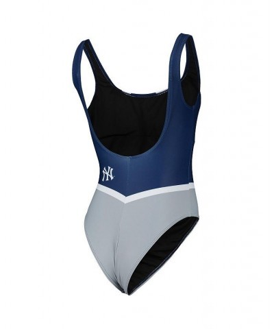 Women's Navy New York Yankees Team One-Piece Bathing Suit Navy $27.95 Swimsuits