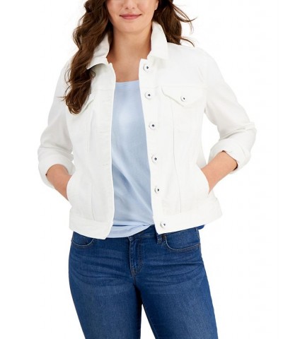 Women's Classic Denim Jacket Bright White $16.68 Jackets