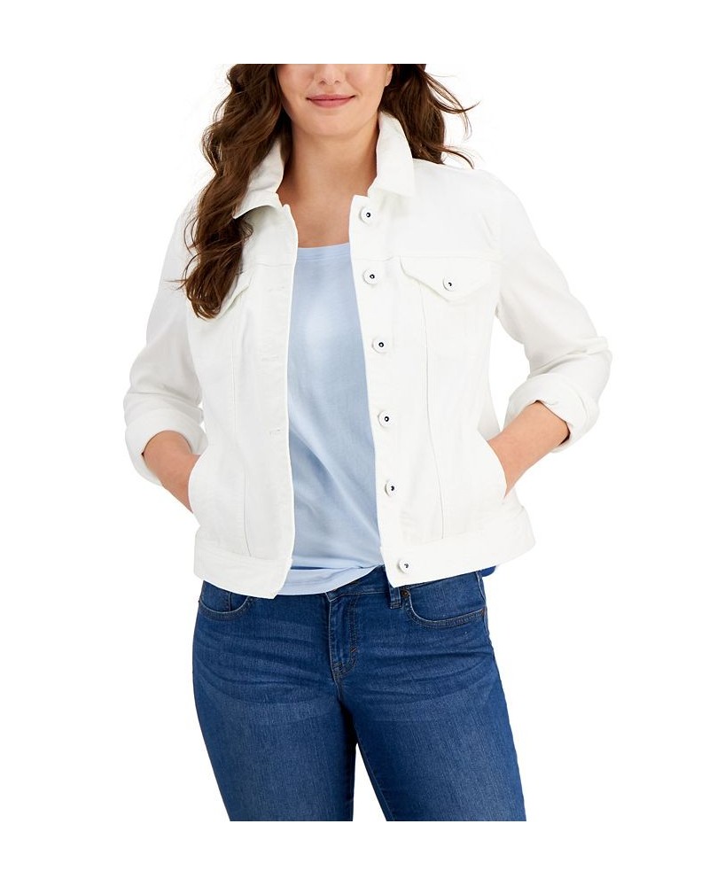 Women's Classic Denim Jacket Bright White $16.68 Jackets