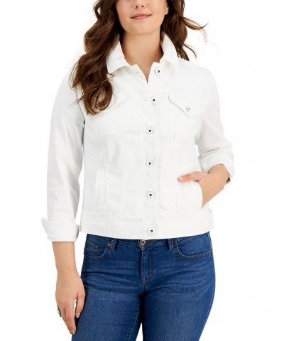 Women's Classic Denim Jacket Bright White $16.68 Jackets