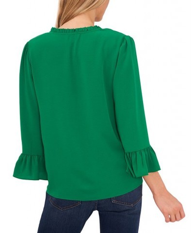 Ruffle-Sleeve Top Green $38.71 Tops