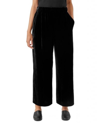 Women's Silk & Velvet Draped Pull-On Pants Black $37.54 Pants