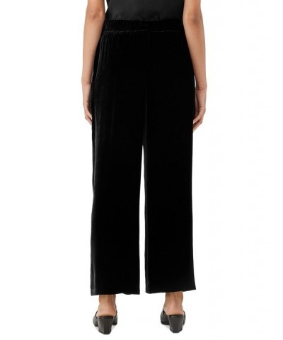 Women's Silk & Velvet Draped Pull-On Pants Black $37.54 Pants