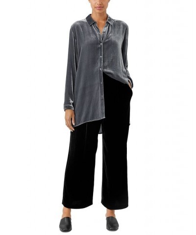 Women's Silk & Velvet Draped Pull-On Pants Black $37.54 Pants