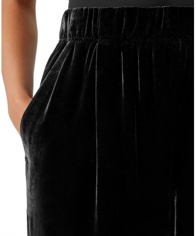 Women's Silk & Velvet Draped Pull-On Pants Black $37.54 Pants