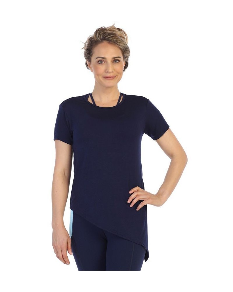 Rayon made from Organic Bamboo Side Tie Studio Tee Blue $40.42 Tops