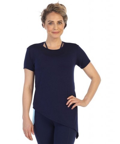 Rayon made from Organic Bamboo Side Tie Studio Tee Blue $40.42 Tops