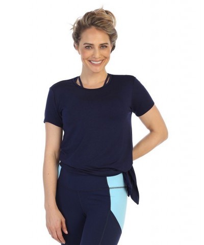 Rayon made from Organic Bamboo Side Tie Studio Tee Blue $40.42 Tops