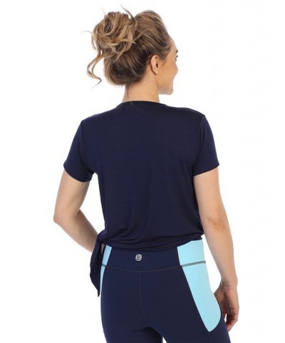 Rayon made from Organic Bamboo Side Tie Studio Tee Blue $40.42 Tops