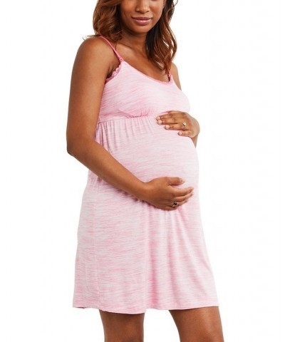 Bump In The Night Babydoll Clip-Down Nursing Nightgown Pink $18.06 Sleepwear