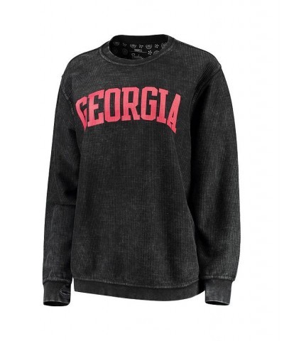 Women's Black Georgia Bulldogs Comfy Cord Vintage-Like Wash Basic Arch Pullover Sweatshirt Black $36.00 Sweatshirts