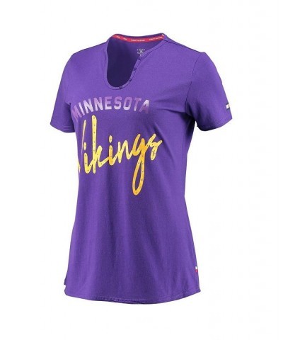 Women's Purple Minnesota Vikings Riley V-Neck T-shirt Purple $20.25 Tops