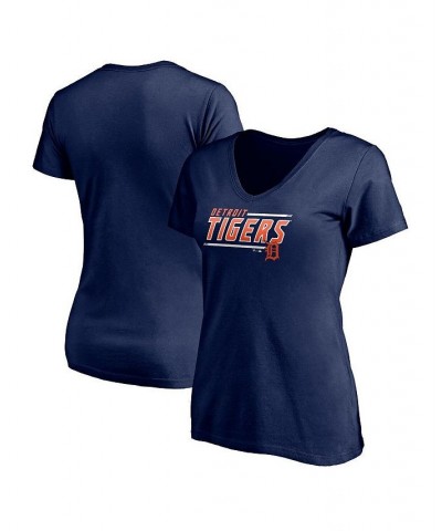 Women's Navy Detroit Tigers Mascot In Bounds V-Neck T-shirt Navy $19.00 Tops