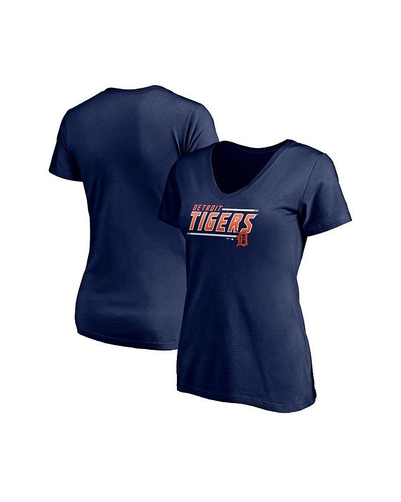 Women's Navy Detroit Tigers Mascot In Bounds V-Neck T-shirt Navy $19.00 Tops