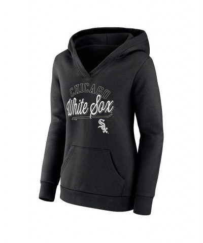 Women's Branded Black Chicago White Sox Simplicity Crossover V-Neck Pullover Hoodie Black $33.00 Sweatshirts