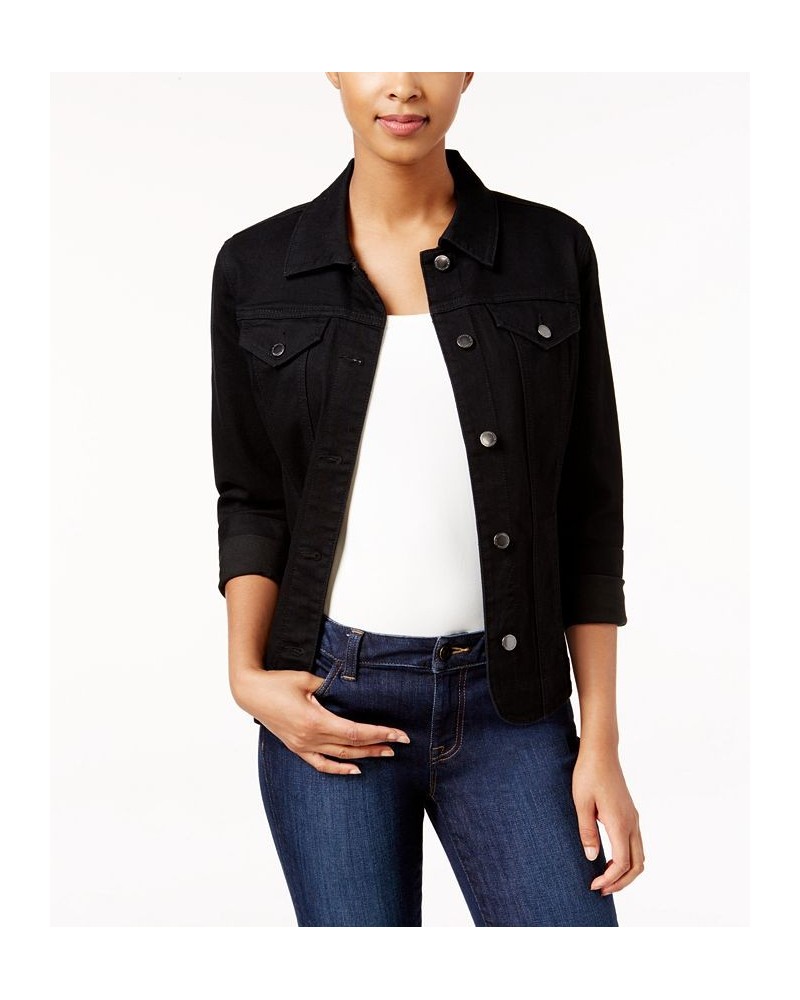 Petite Denim Jacket Saturated Black $24.88 Jackets