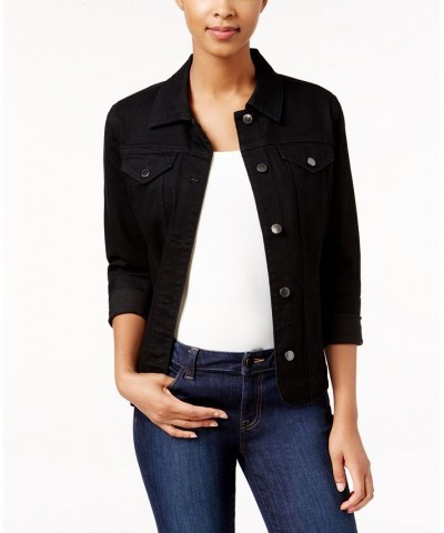 Petite Denim Jacket Saturated Black $24.88 Jackets