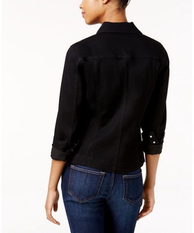 Petite Denim Jacket Saturated Black $24.88 Jackets