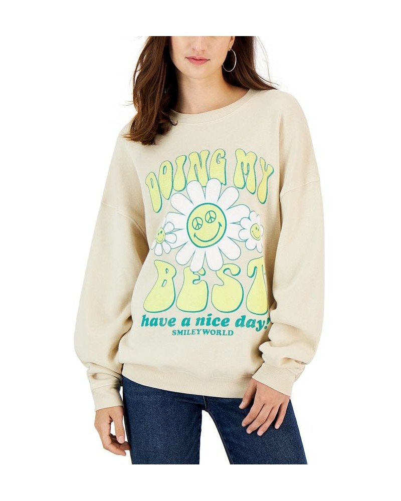 Juniors' Doing My Best Graphic Sweatshirt Beige $17.69 Tops