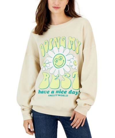 Juniors' Doing My Best Graphic Sweatshirt Beige $17.69 Tops