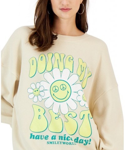 Juniors' Doing My Best Graphic Sweatshirt Beige $17.69 Tops