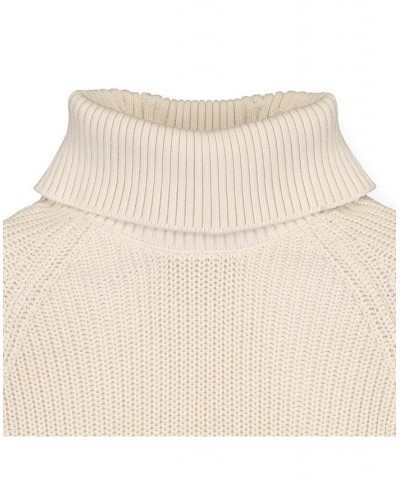 Womens' Ribbed Turtleneck Sweater White $22.48 Sweaters