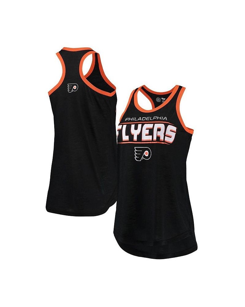 Women's Black Philadelphia Flyers Showdown Slub Racerback Tank Top Black $21.59 Tops