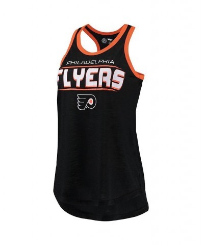 Women's Black Philadelphia Flyers Showdown Slub Racerback Tank Top Black $21.59 Tops