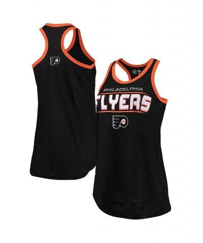 Women's Black Philadelphia Flyers Showdown Slub Racerback Tank Top Black $21.59 Tops