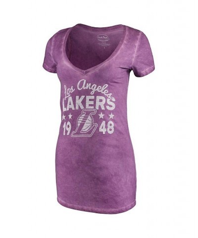 Women's Threads Purple Los Angeles Lakers City Over Pop Premium V-Neck T-shirt Purple $30.79 Tops