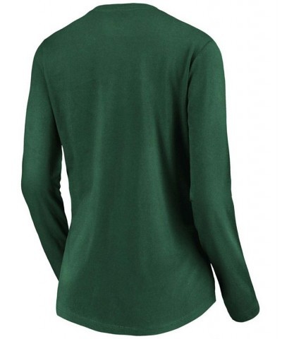 Women's Green Oakland Athletics Victory Script V-Neck Long Sleeve T-shirt Green $24.74 Tops