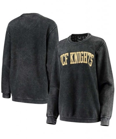 Women's Black UCF Knights Comfy Cord Vintage-Like Wash Basic Arch Pullover Sweatshirt Black $37.60 Sweatshirts