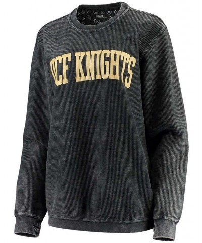 Women's Black UCF Knights Comfy Cord Vintage-Like Wash Basic Arch Pullover Sweatshirt Black $37.60 Sweatshirts