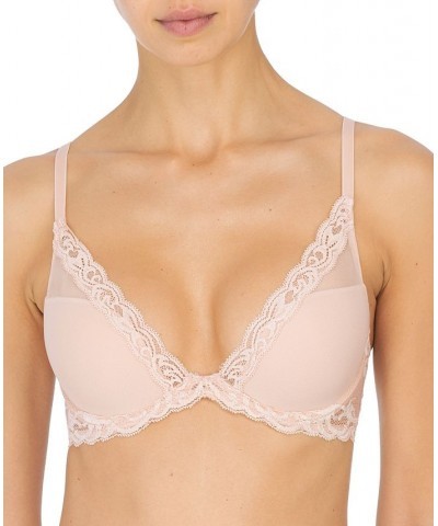 Feathers Contour Plunge Lace-Trim Bra 730023 Cameo Rose (Nude 4) $29.79 Bras