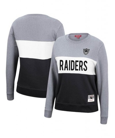 Women's Mitchell and Ness Heathered Silver Black Las Vegas Raiders Color Block Pullover Sweatshirt Silver, Black $35.25 Sweat...