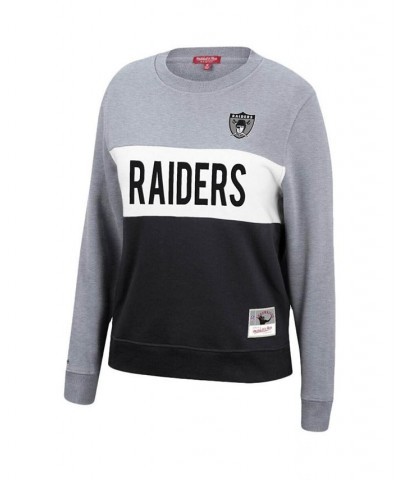 Women's Mitchell and Ness Heathered Silver Black Las Vegas Raiders Color Block Pullover Sweatshirt Silver, Black $35.25 Sweat...