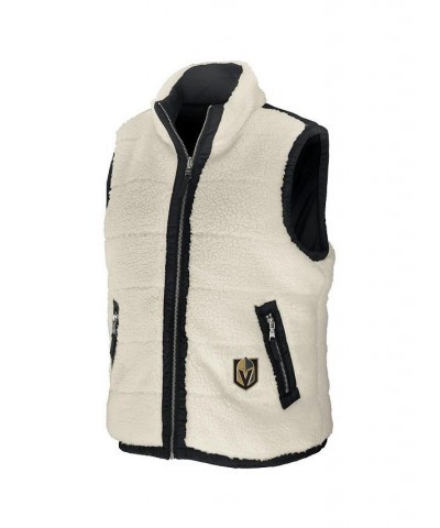 Women's Black Cream Vegas Golden Knights Reversible Sherpa Full-Zip Vest Black, Cream $34.10 Vests