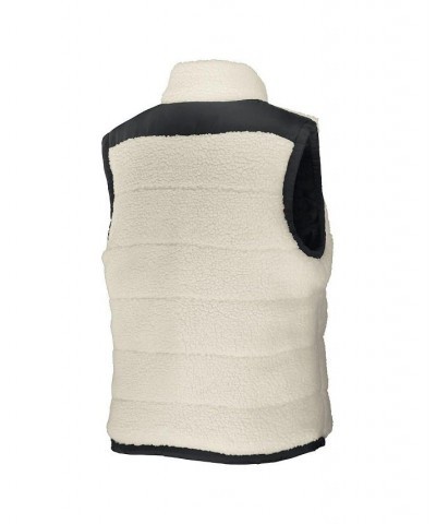 Women's Black Cream Vegas Golden Knights Reversible Sherpa Full-Zip Vest Black, Cream $34.10 Vests