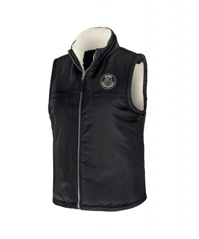 Women's Black Cream Vegas Golden Knights Reversible Sherpa Full-Zip Vest Black, Cream $34.10 Vests