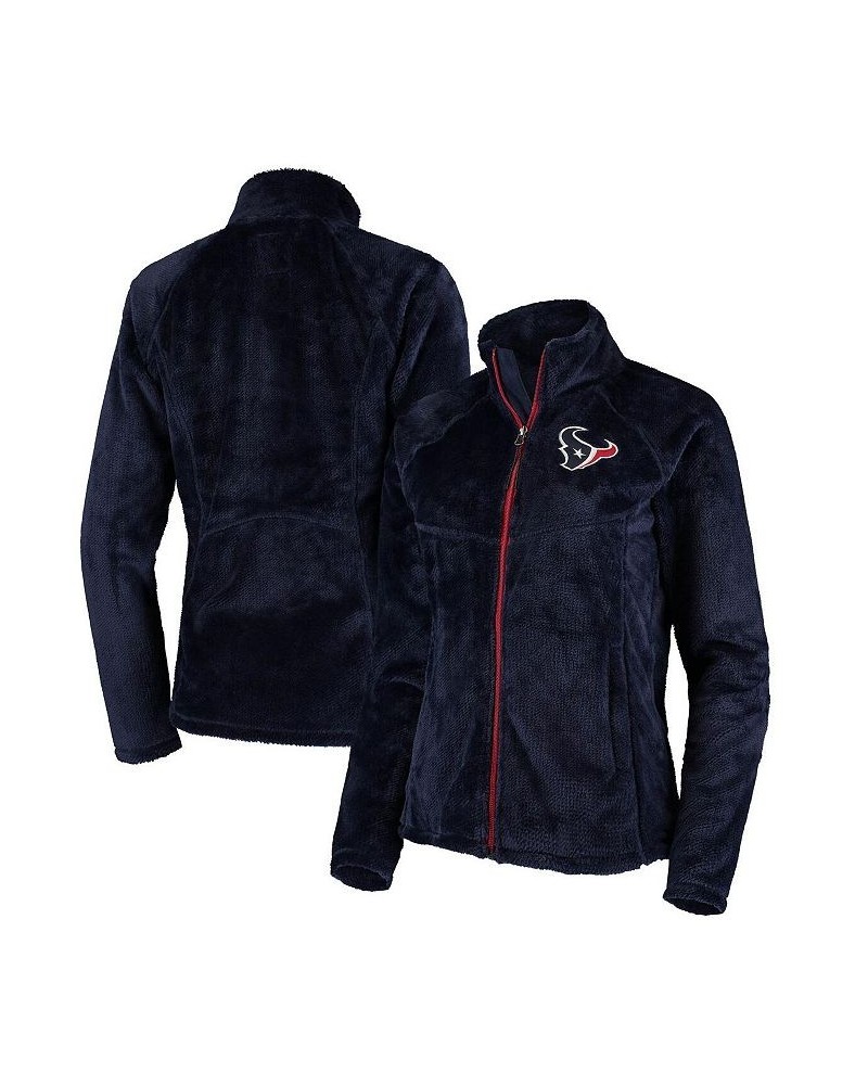 Women's Navy Houston Texans Tie Breaker Fleece Full-Zip Jacket Navy $36.90 Jackets