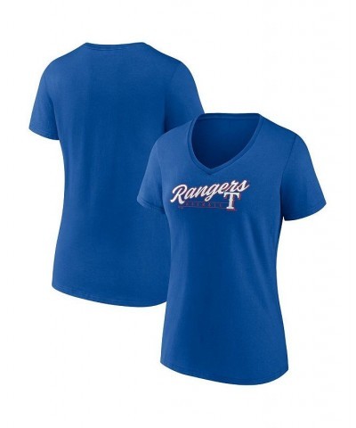 Women's Branded Royal Texas Rangers One & Only V-Neck T-shirt Royal $18.24 Tops