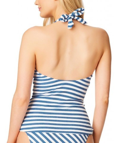 Women's Lickity Split U-Wire Tankini Top & Matching Bottoms Blue/White Stripe $46.06 Swimsuits