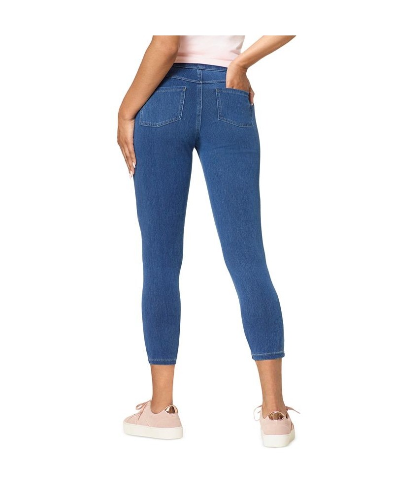 Women's Pull-On Mid-Rise Denim Capri Leggings Medium Wash $28.00 Pants