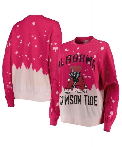 Women's Crimson Alabama Crimson Tide Twice As Nice Faded Dip-Dye Pullover Sweatshirt Red $31.20 Sweatshirts
